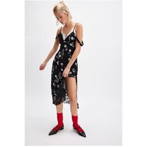 Free People Party Crasher Midi Slip Dress Small NEW